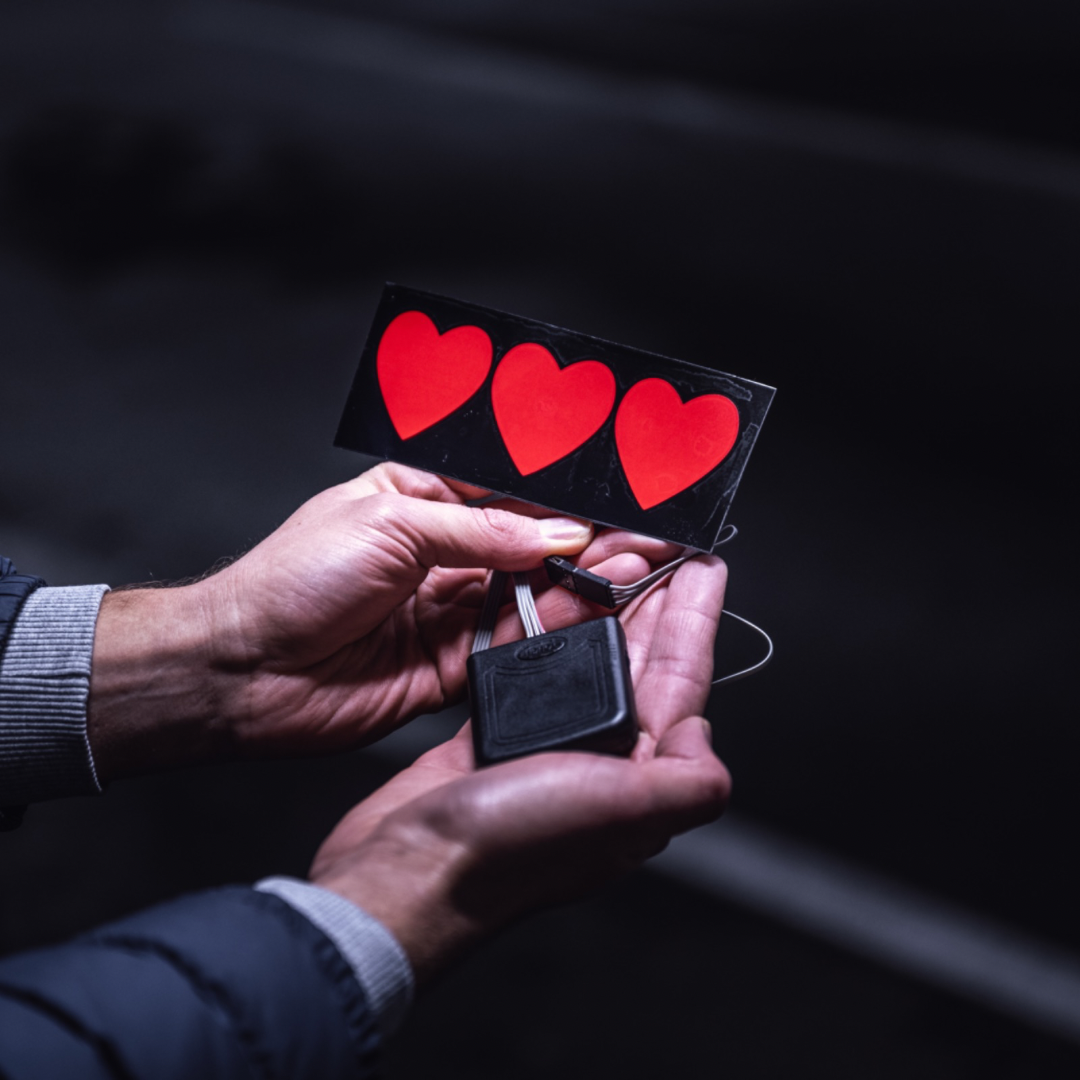 Adhesivo LED Corazones