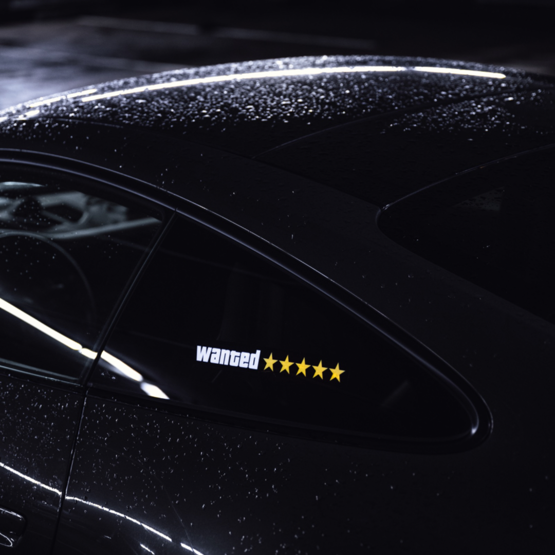 wanted pegatina led