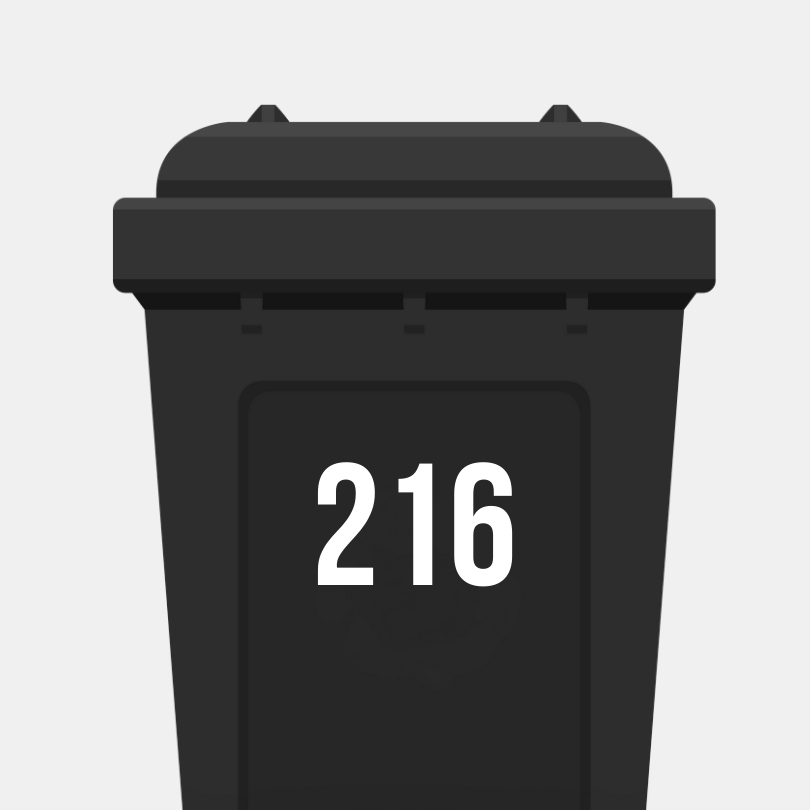 Huisnummer sticker container