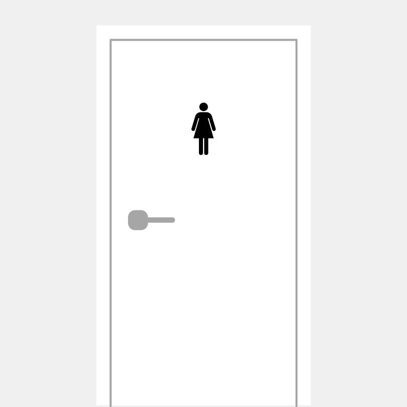 Deur sticker dames toilet
