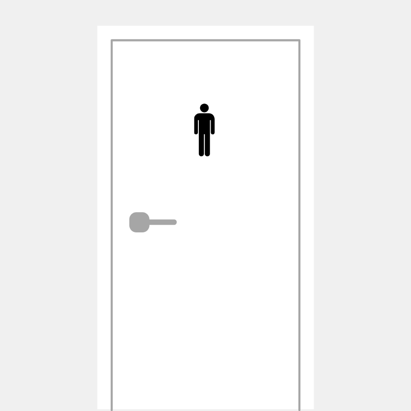 Deur sticker mannen toilet