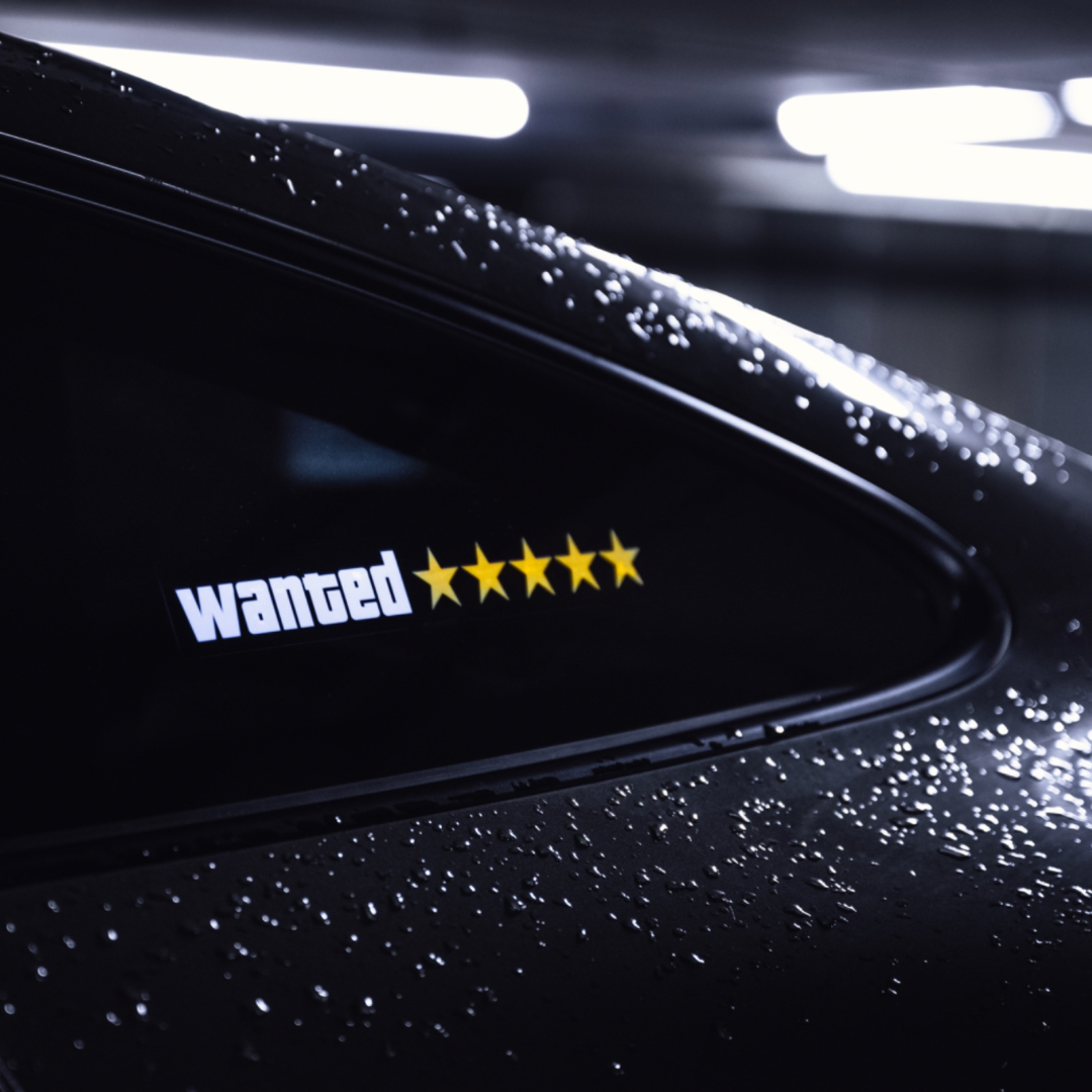 wanted pegatina led