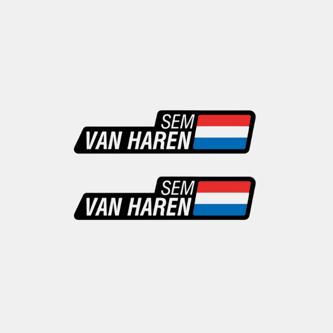 Naam & vlag sticker 'CrossBoss' fatbike | Set van 2