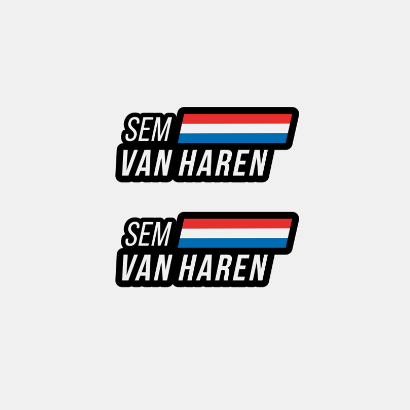 Naam & vlag sticker 'Val Thorens' ski | Set van 2