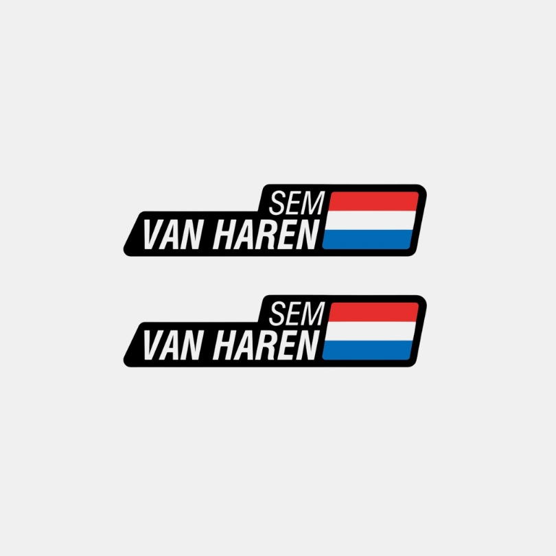 Naam & vlag sticker 'St. Anton' snowboard | Set van 2