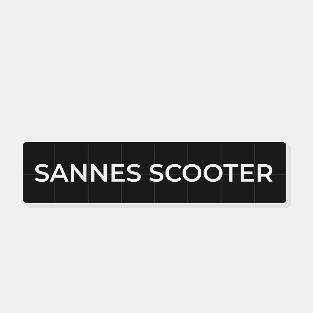 Scootersticker met eigen naam in gesneden vinyl, voorbeeld SANNE