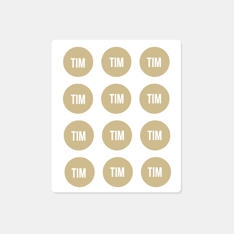 Kind naam label sticker rond | Set van 12