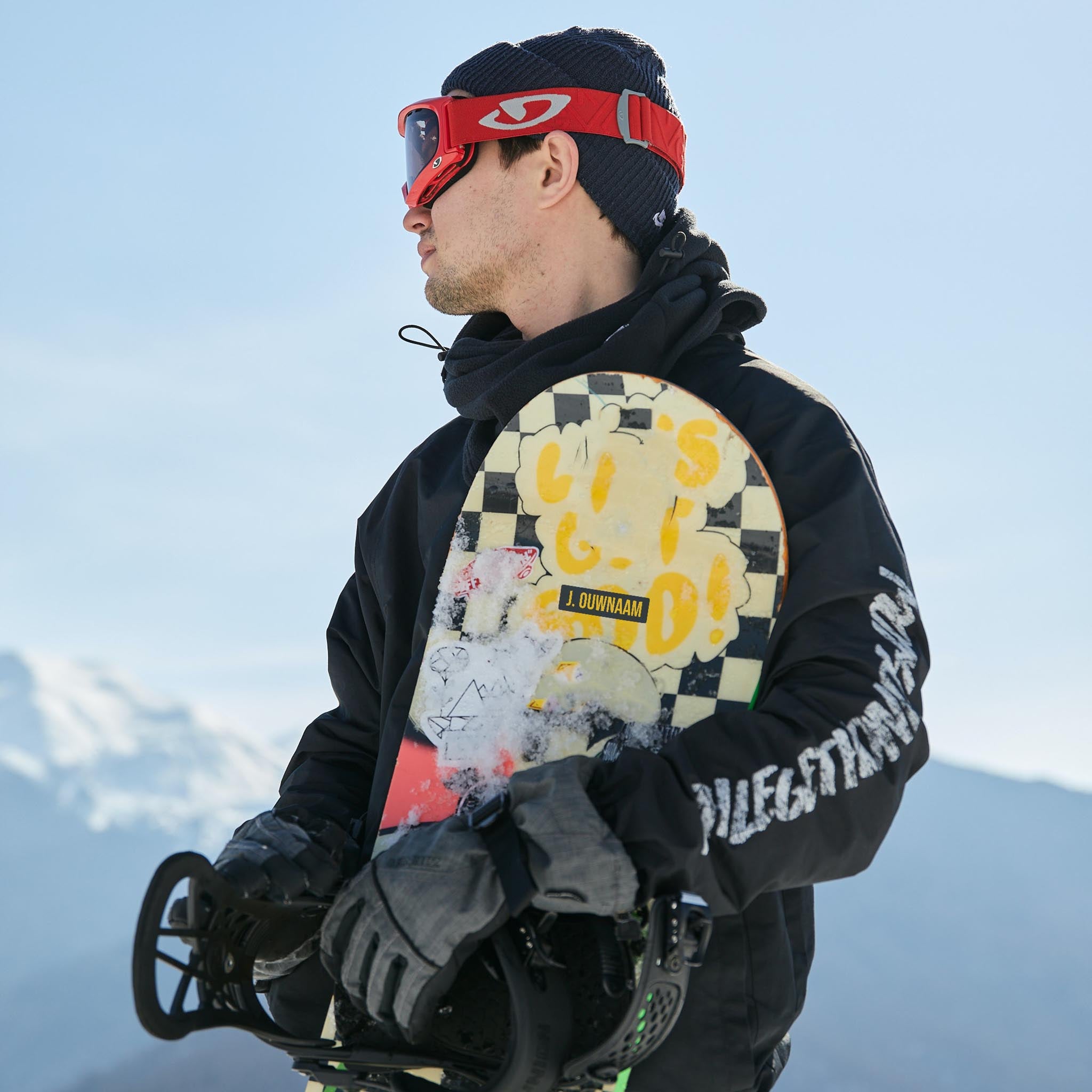 Tekst sticker snowboard